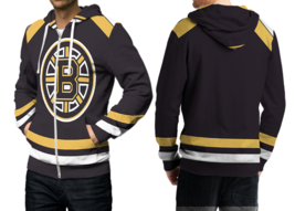 Boston Bruins Unique Full Print Zipper Hoodies - £27.90 GBP