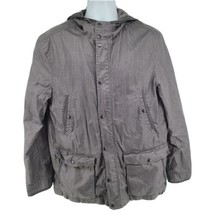 John Varvatos USA Linen Jacket Men&#39;s Size L Gray Hooded - $237.55