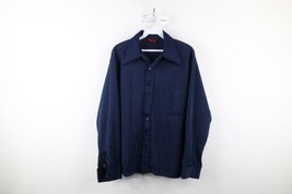 Vtg 60s 70s Streetwear Mens Medium Striped Knit Disco Collared Button Shirt USA - £46.89 GBP