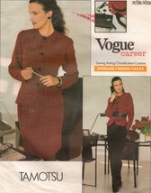 Vtg 1988 Vogue Career Office Tamotsu Top Taper Skirt Pants Sew Pattern 12-16 - £9.55 GBP