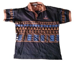 VTG Antigua Single Stitch Size Large  Polo Shirt Aztec Southwestern Print Mens - £29.58 GBP