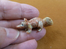 (y-ANT-23) Little Red Gray Anteater Carving Soapstone Gem Peru Figurine Stone - £6.75 GBP