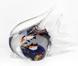 Aquarium Angel Fish Murano Style Glass 5&quot; At Its Tallest Figurine - £9.61 GBP