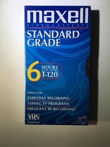 New Maxell T-120 Standard Grade Blank 6 Hour Vhs Video Tape FAST-FREE Shipping - £5.51 GBP