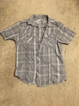 Men&#39;s Chalc Button Up Shirt--Size M--Black/White Checkered - $7.99