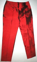 New NWT 8 Designer Womens Italy Dolce &amp; Gabbana Red Silk Pants Trouser 44 Dark - £825.48 GBP