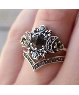 Celestial Gothic Black Onyx 2 PC Ring Size 7 - $12.77