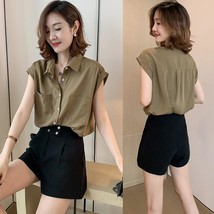 Women Blouse Shirt Fashion Ladies Tops 2021 Summer Single Row Buttons Casual Off - £56.80 GBP