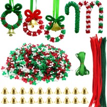 1570 Pcs Christmas Beaded Ornament Kit Christmas Tri-Shaped Beads Plastic Tri Be - £29.01 GBP
