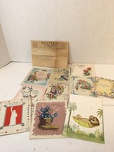 Lot 11 Vtg 1940&#39;s Greetings Card Birthday Best Wishes In The Service Telegram #4 - £10.96 GBP