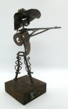 Vintage Mid-Century Modern Brutalist Metal Sculpture of Violinist Artist... - $99.00