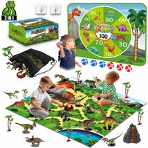 2 In 1 Dinosaur Toys For Kids, Activity Play Mat W/ Trees And Kids Dart Board, R - £31.28 GBP