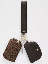 LULULEMON Dual Pouch Wristlet~Leopard/Brown/Gold~NWT~USPS SHIP - $127.71