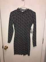 NWT Lush SZ XS Floral Keyhole Back Long Sleeve Scallop Trim Dress NEW - £11.60 GBP