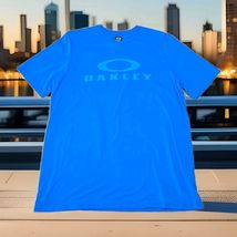Oakley Logo T-Shirt Mens Size XL Blue Graphic Print Crewneck D3 - $26.73