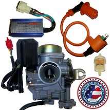 fits 20mm GY6 50 50cc Carburetor Performance CDI Box Ignition coil Chinese - $44.50