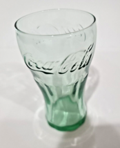 Coca-Cola Coke Glass 4.5&quot; Mini Glass Shot Juice Vintage Green Glass - £3.08 GBP