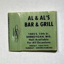 Al &amp; Al’s Bar Grill Restaurant Sheboygan Wisconsin Match Book Cover Matc... - £3.89 GBP