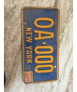 vintage New York License Plate Sample NY 1971  Tag # 0A-0000   blue / ye... - €42,79 EUR