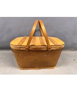 Vintage Woven Wicker Picnic Basket Large Classic Redmon Roadtrips Picnic... - €42,55 EUR