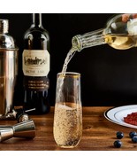 FOCUSLINE 24 Pack 9 Oz Clear Plastic Champagne Flutes, Stemless Plastic - $15.83
