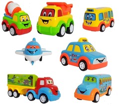 Non Toxic Unbreakable Automobile Car Toy Set, Pull Back Car Truck Toy, Pack of 7 - £41.55 GBP