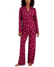 Jenni Women&#39;s Supersoft Notched-Collar Pajamas Set, - Xmas Light Smpl - $28.60