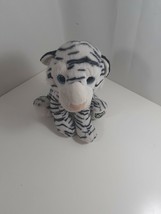 Audubon zoo new Orleans 10 inch white tiger plush with blue eyes - $5.94