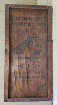 RARE Antique Victor Victrola Nipper Crate Top Sign Record Player - $840.22