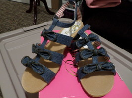 Pastry Denim Bow Gladiator Sandals Size 8M - $24.75
