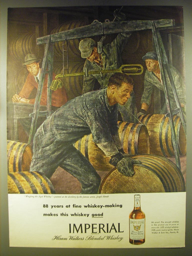 1946 Hiram Walker's Imperial Whiskey Advertisement - art by Joseph Hirsch - $18.49