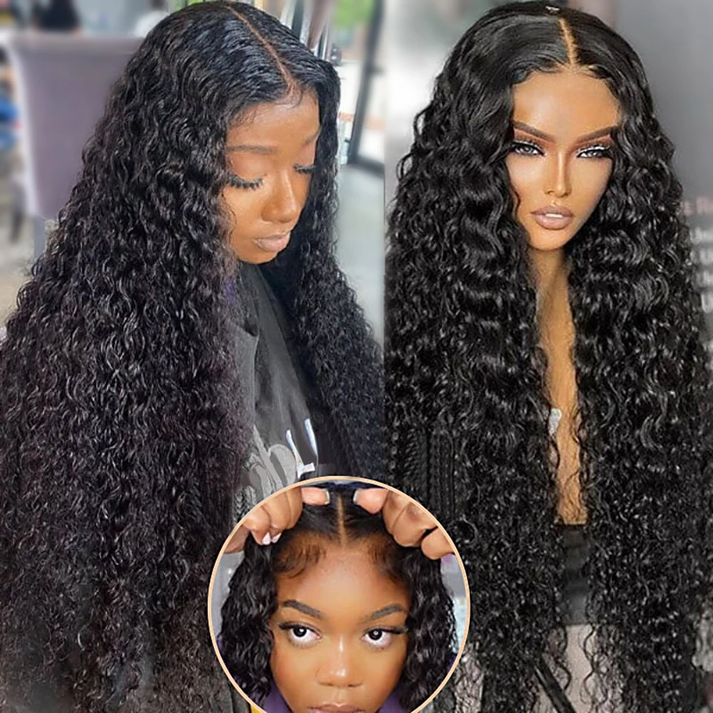 30 36 Inch Deep Wave 13x6 HD Lace Frontal Wig Ready to Wear Go Glueless Hum - £69.44 GBP+