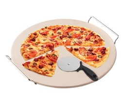 Gourmet Edge - 15&quot; Pizza Stone &amp; Cutter Set #WM043C - £20.04 GBP