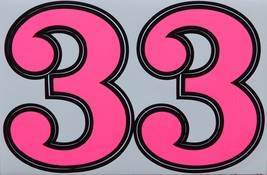 D078 Big Number 3 pink 165mm height Sticker Racing Tuning Size 27x18cm/1... - $3.99