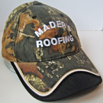 Mader&#39;s Roofing Camo Hat Green Camouflage Hook Loop Baseball Cap - £11.10 GBP