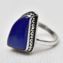 Handmade Sterling Silver Lapis Lazuli Triangle Shape Rose Gold/Gold Plated Gift - £32.74 GBP+