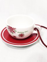 Starbucks Coffee Company Holiday 2007 Cappuccino Mug and Saucer Ornament 1.5&quot; - £15.77 GBP