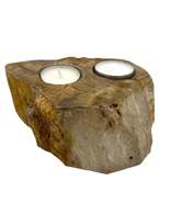 Petrified Wood Double Candle Holder - £36.95 GBP