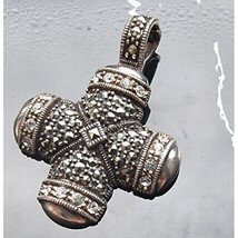 925 STERLING SILVER MARCASITES AND CZ CROSS PENDANT AT - $75.93