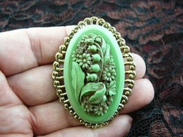 (CL48-1) Lily of Valley Daisy garden flowers CAMEO Pin Pendant Jewelry Necklace - £27.64 GBP