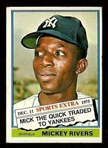 New York Yankees Mickey Rivers 1976 Topps Traded Baseball Card # 85T EX/Em - £0.55 GBP