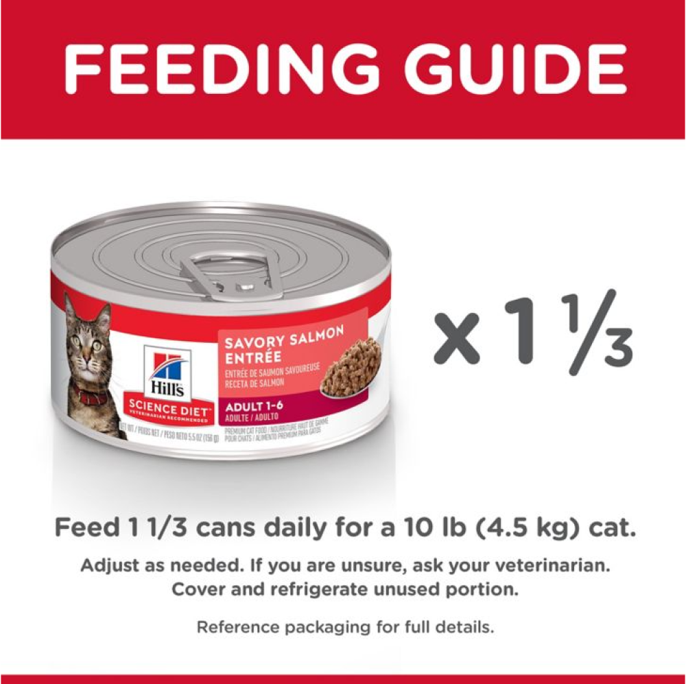 Hill's Science Diet Adult Savory Minced Salmon 5.5oz Wet Cat Food - 1 Single Can Item image 6