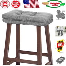 Gray Saddle Stool Pad - Soft Rectangular Cushion with Ties, 18x9.5in - $35.63