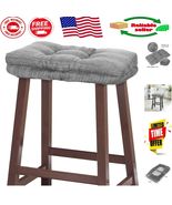 Gray Saddle Stool Pad - Soft Rectangular Cushion with Ties, 18x9.5in - $663.47 MXN