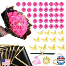 36 Pack Glitter Roses Bouquets - DIY Artificial Flowers Kit Shiny Fake R... - $55.56