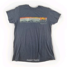 Flag &amp; Anthem Graphic T Shirt Sunset Mountain Sz M Heather Blue Cotton B... - $17.81