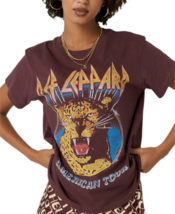 Daydreamer Womens T Shirt Def Leppard American Tour Burgundy L - £45.56 GBP