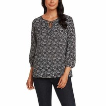 Matty M Women&#39;s Plus Size XXL Black White Floral 3/4 Sleeve Blouse Top NWT - £9.73 GBP