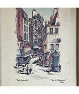 Vintage Wood Framed Philip Bawcombe Lithograph - &quot;Rue de Clignancourt&quot; P... - $98.01