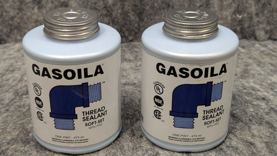 2 NEW Gasoila Soft-Set Pipe Thread Sealant - Blue,  16 Fl Oz/One Pint/473ml - $19.99